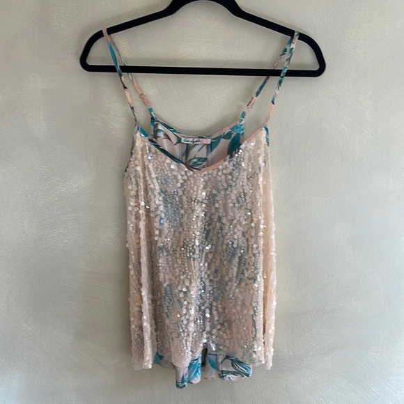 Sheer Sequin Flowy Top Size M - Picture 1 of 3
